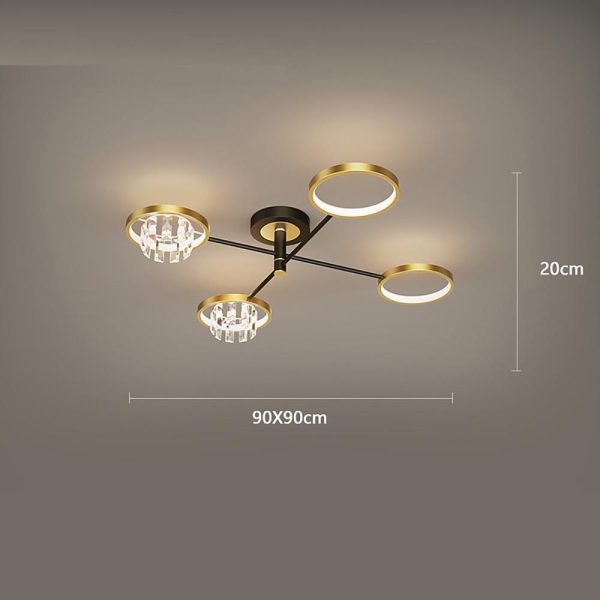 Geometric Crystal Metal Flush Mount Ceiling Light Multiple Lights for Living Room - Image 8