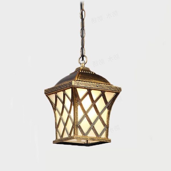 Classic Electroplated Metal Glass Lantern Traditional Pendant Lighting - Image 6