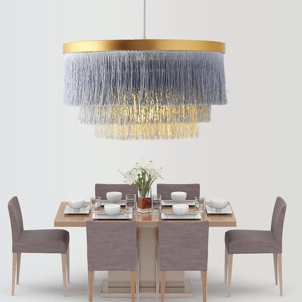 Gradated Drum Shade Dining Room Chandeliers LED Contemporary Chandeliers - Image 3
