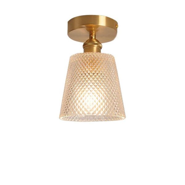 Lantern Modern Glass Copper Hallway Pendant Light Industrial Pendant Lighting - Image 3