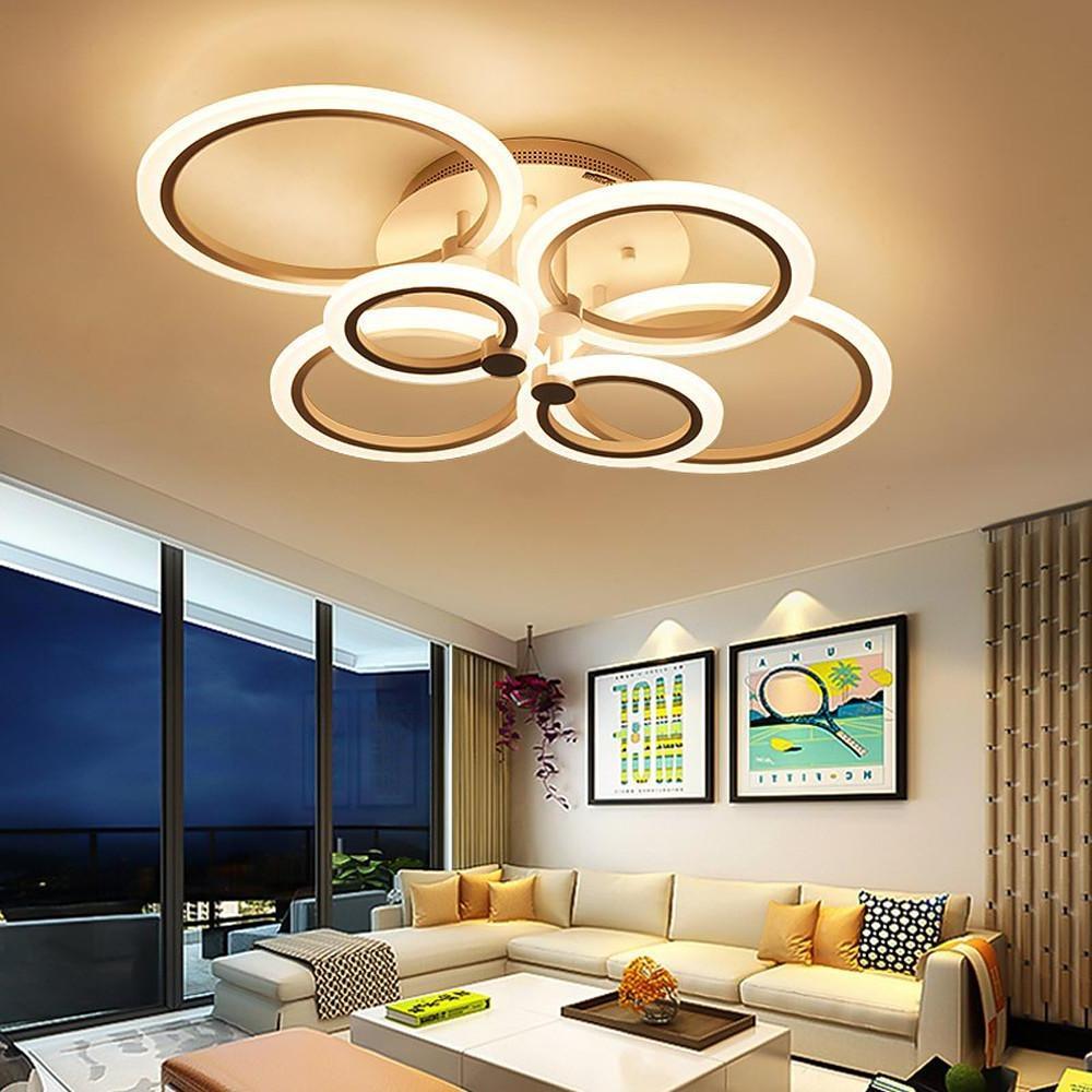 bwmzpv1621336373632-46c3633b-9219-4a3e-b09a-2dca305cb788-572860.jpg Circles Aluminum Acrylic Cluster Style Design Flush Mount Lighting LED Living Room Bedroom Ceiling Lights - Image 1