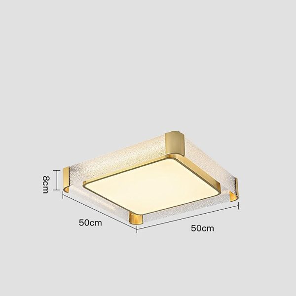 Circular Glass Copper LED Nordic Ceiling Lights Flush Mount Lighting - Image 6
