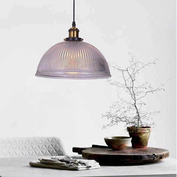 Electroplated Metal Glass Bowl-shaped LED Vintage Pendant Lighting - Image 3