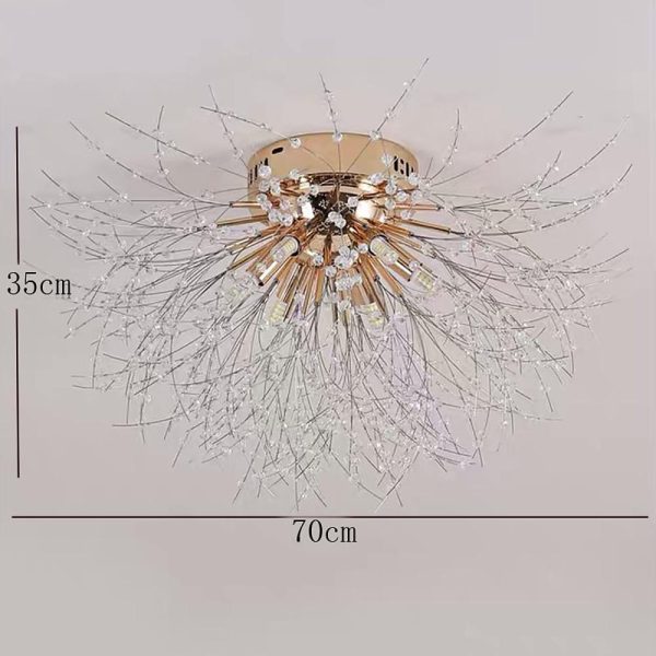 Classic Metal Crystal LED Traditional Flush Mount Lighting Ceiling Lights - Image 4