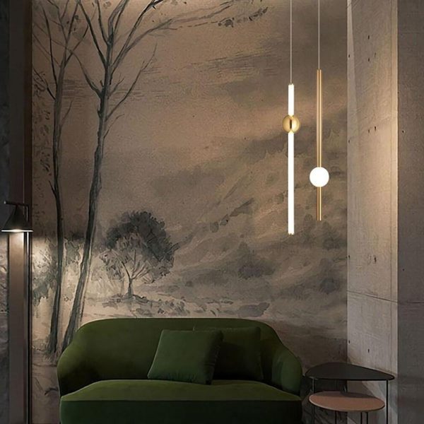 Linear Chandelier Metal Glass Kitchen Dining Room Ceiling Light - Image 3