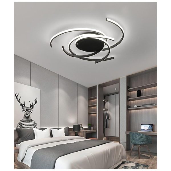 30 Inch Swirls Circle Abstract LED Flush Mount Ceiling Light for Living Room - Image 14
