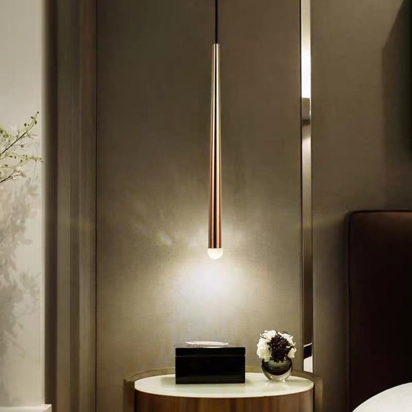 Elongated Cylinder Island Kitchen Pendant Lighting Metal Acrylic Pendant Lighting - Image 3
