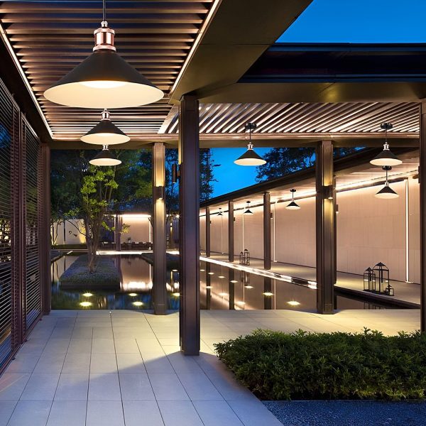 Classic Conical Solar Lights LED Pendant Light Solar Garden Lights Waterproof Hanging Lights - Image 4