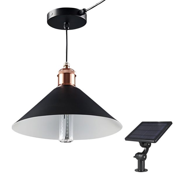 Classic Conical Solar Lights LED Pendant Light Solar Garden Lights Waterproof Hanging Lights - Image 11