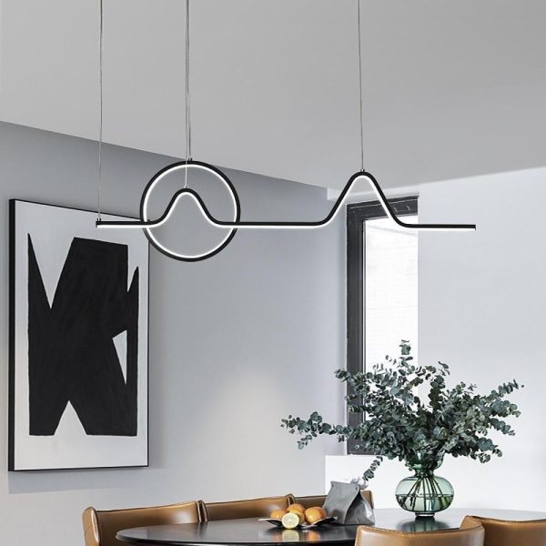 Minimalist Waves Circles Design Pendant Lighting Modern LED Kitchen Lighting Dining Room Lighting Ceiling Light - Image 2