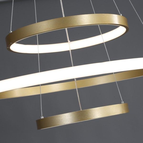 3-ring Dimmable Contemporary Gold LED Chandelier Light Dining Room Chandeliers Lamp - Image 10