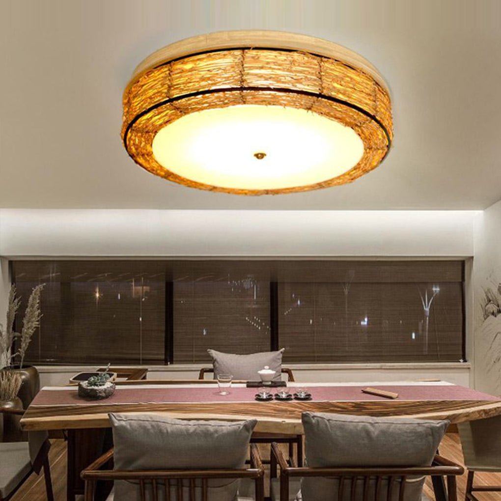 compact-flush-mount-lighting-covered-in-burly-wood-wicker-164428.jpg Compact Flush Mount Lighting Covered In Burly wood Wicker - Image 1