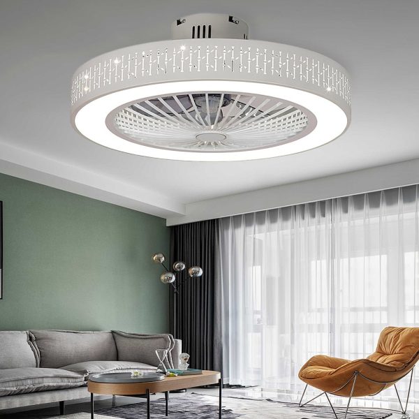 Creative Bladeless Ceiling Fans Light Ceiling Fans with Chandelier Ceiling Fan Lamp - Image 2