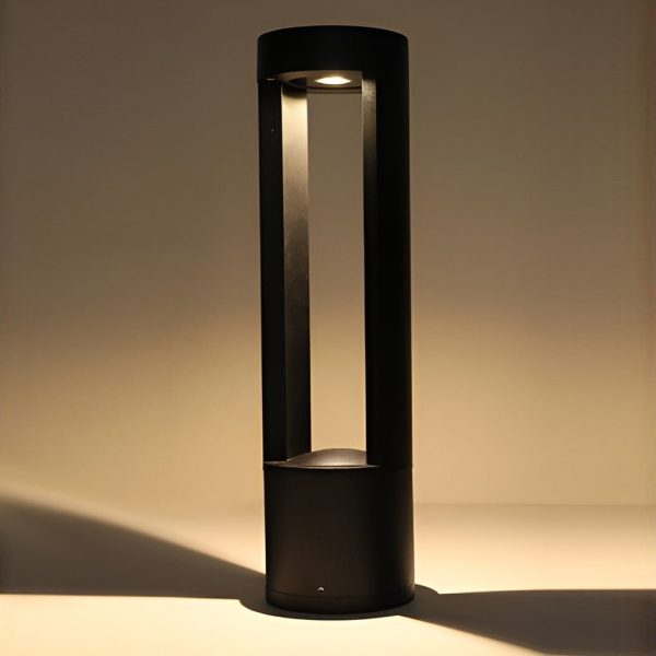 Waterproof LED Outdoor Post Light Hollow Cylindrical Black Lamp for Elegant Exterior Lighting - Image 5