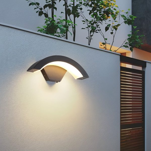 Classic Curved Glow LED Wall Light Outdoor Downlights Porch Wall Mounted Sconce - Image 2