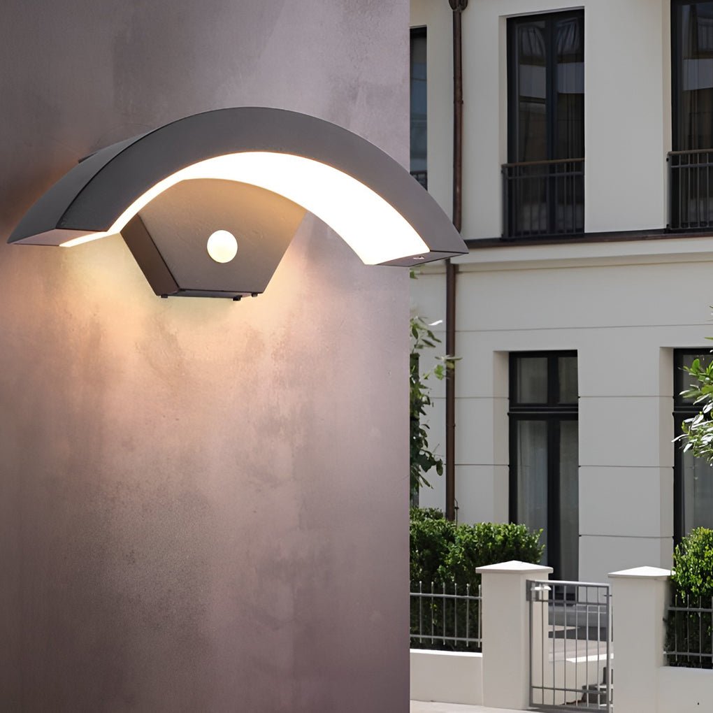 creative-moon-curved-wall-sconce-body-induction-waterproof-led-wall-lamp-outdoor-indoordazuma-314737.jpg Classic Curved Glow LED Wall Light Outdoor Downlights Porch Wall Mounted Sconce - Image 1