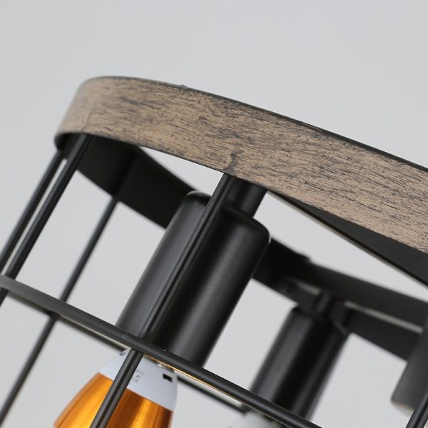 Creative Retro Industrial Style Wrought Iron Cage Noiseless Fan Chandelier - Image 7