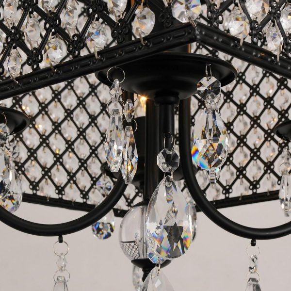 Square Electroplated Metal Glass LED Nordic Chandeliers Pendant Light - Image 8