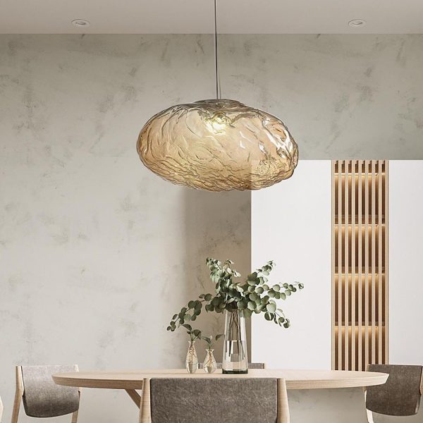 Distressed Metal Smoked Glass Pendant Light Globe Pendant Lighting - Image 3