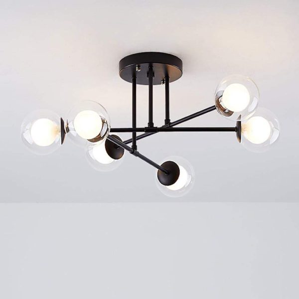 6-light Glass Globe LED Modern Pendant Light Hanging Lamp Island Lights - Image 6