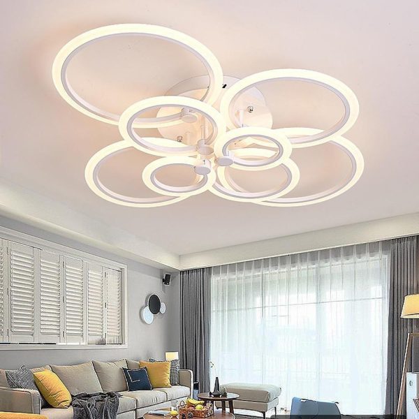 Circles Aluminum Acrylic Cluster Style Design Flush Mount Lighting LED Living Room Bedroom Ceiling Lights - Image 16