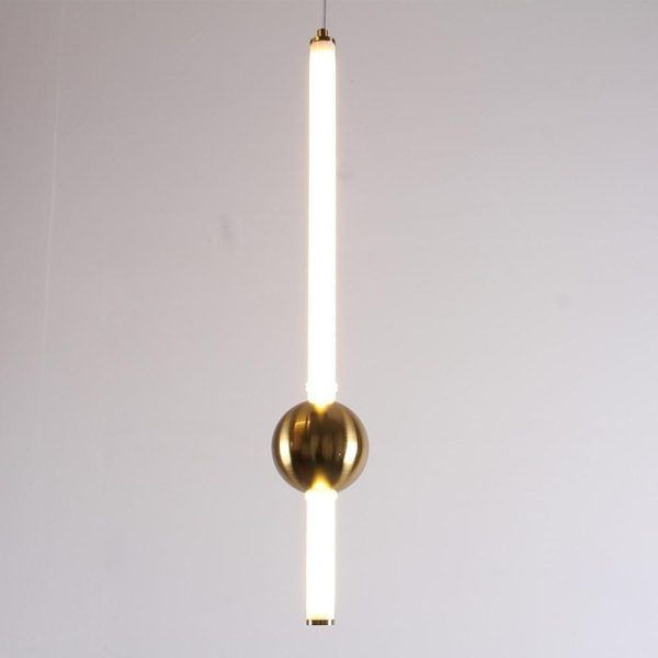 1 Light Metal Glass Pendant Lighting Minimalism Linear Round Ceiling Light - Image 3