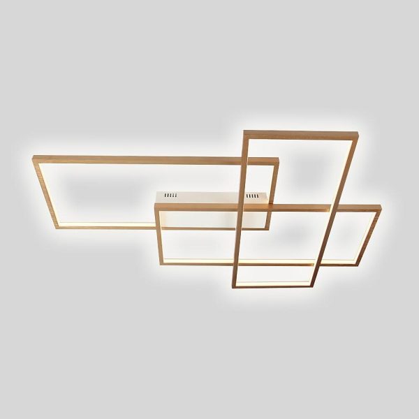 Overlapping Rectangles Aluminum Geometric Style Flush Mount Lighting LED Ceiling Light - Image 14