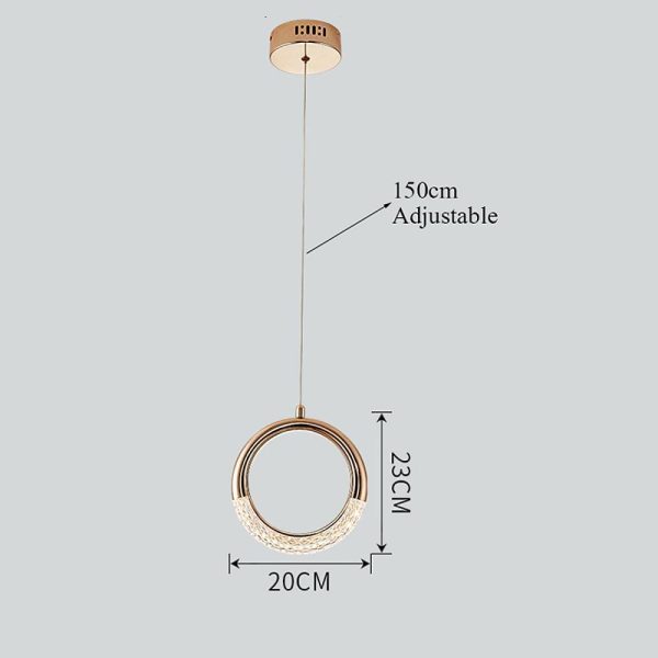 Ring Shaped LED Electroplated Metal Modern Pendant Light Hanging Lamp Chandeliers - Image 11