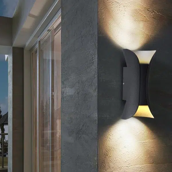 Curved LED Up and Down Lighting Waterproof Modern Outdoor Wall Lights - Image 8