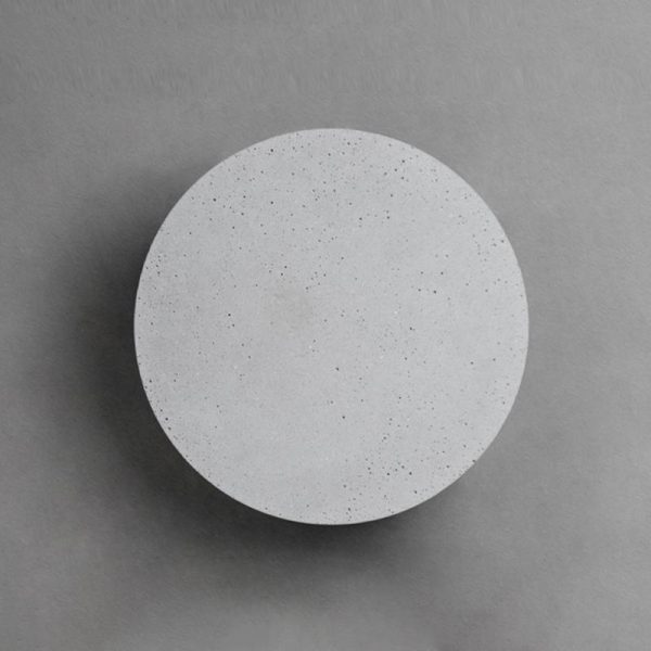 Outdoor Round Gray Concrete LED Wall Flush Lights Accent Landscape Lighting - Image 5