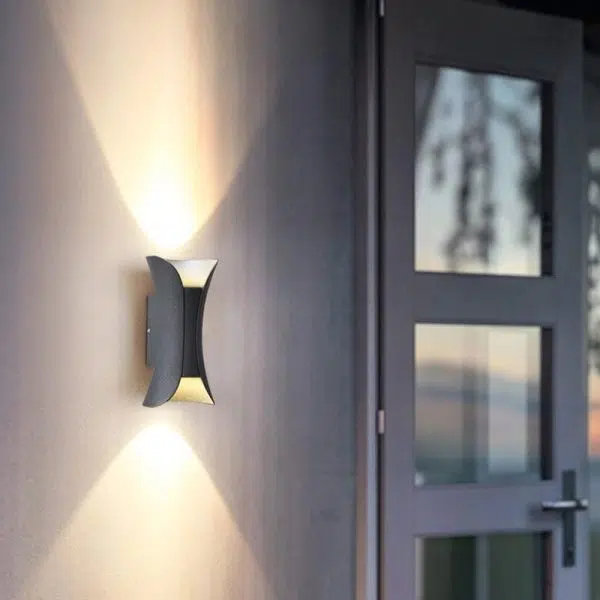Curved LED Up and Down Lighting Waterproof Modern Outdoor Wall Lights - Image 3