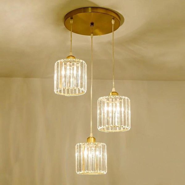 3 Metal Crystal Island Lantern Chandelier LED Ceiling Light - Image 2