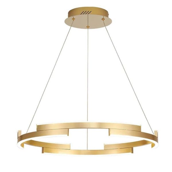 Interlocking Round Gold Chandelier for Living Room - Image 7