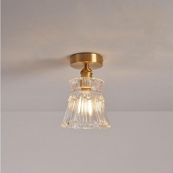 Lantern Modern Glass Copper Hallway Pendant Light Industrial Pendant Lighting - Image 9