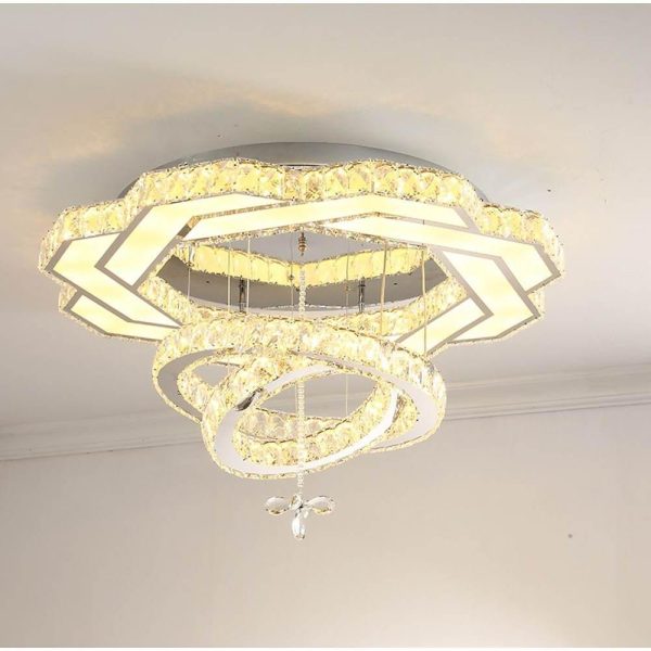 Ambient Crystal LED Flush Mount Light - 20''/24''/31'', Gold or Silver - Image 11