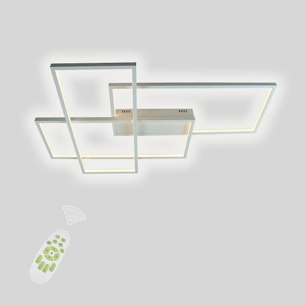 Overlapping Rectangles Aluminum Geometric Style Flush Mount Lighting LED Ceiling Light - Image 18