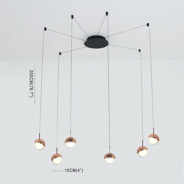 Mini Globe Cluster Design Chandelier Light Metal Acrylic Ceiling Light 6 Bulbs - Image 9