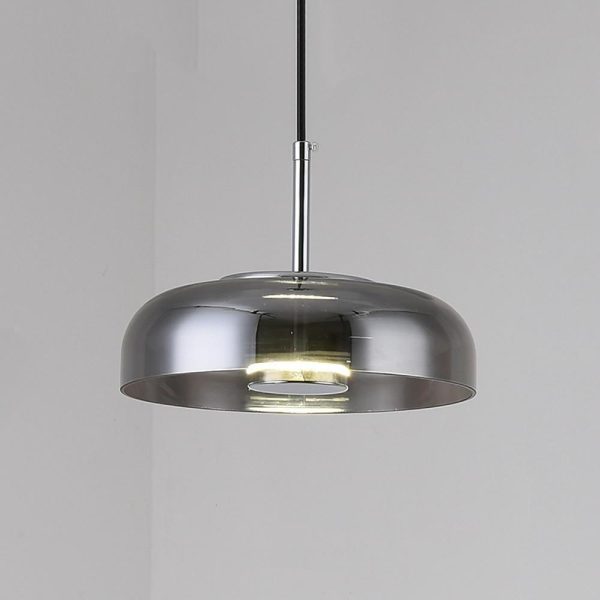 Circular Electroplated Metal Glass LED Modern Pendant Light Hanging Lamp - Image 7