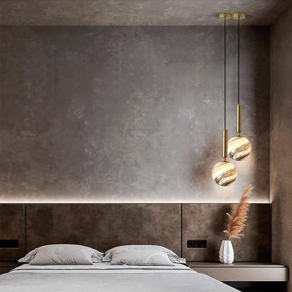 Distressed Globe Hallway Pendant Light Metal Acrylic Pendant Lighting - Image 4