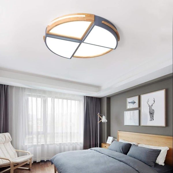 Geometric Quartered Circle Dimmable LED Modern Flush Mount Ceiling Lights - Image 3