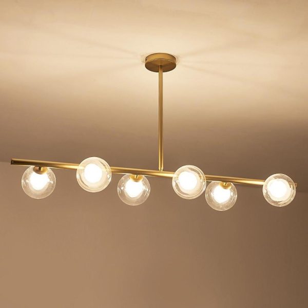 Nordic Island Light Chandelier Light Metal Glass LED Chandelier 6 Bulbs - Image 6