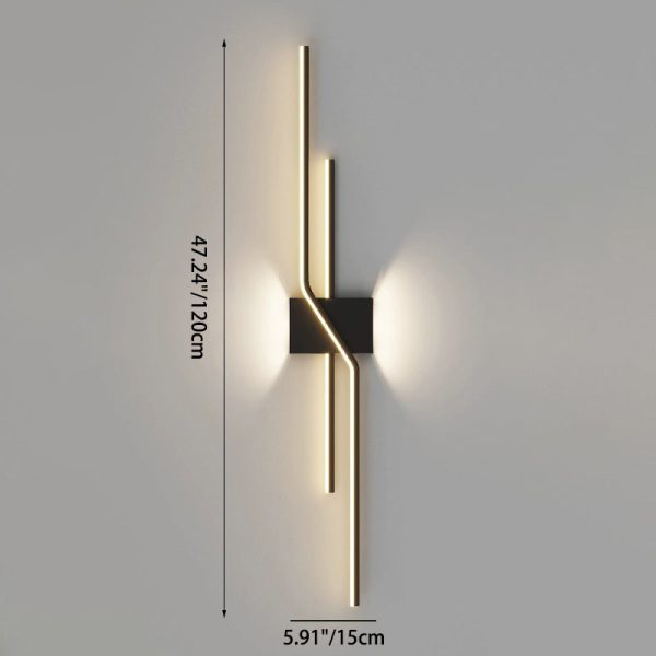 Modern Minimalist Aluminum Geometric Long Straight Line LED Wall Sconce Lamp For Living Room - Image 5