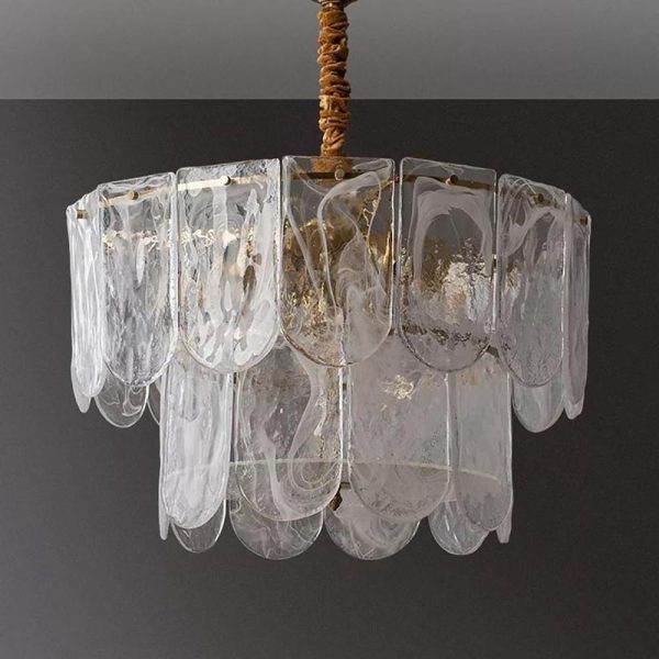 Traditional Classic Chandelier Light Metal Glass Ceiling Light - Image 5