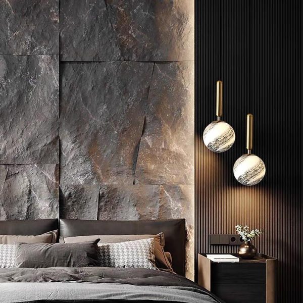 Distressed Globe Hallway Pendant Light Metal Acrylic Pendant Lighting - Image 8