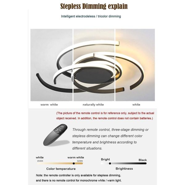 30 Inch Swirls Circle Abstract LED Flush Mount Ceiling Light for Living Room - Image 7