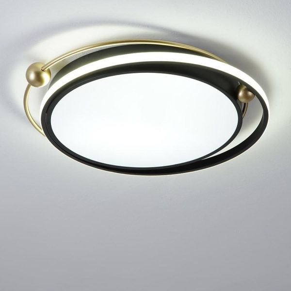 Artistic Circles Dimmable LED Black Nordic Flush Mount Ceiling Light - Image 5