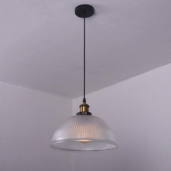 Electroplated Metal Glass Bowl-shaped LED Vintage Pendant Lighting - Image 6