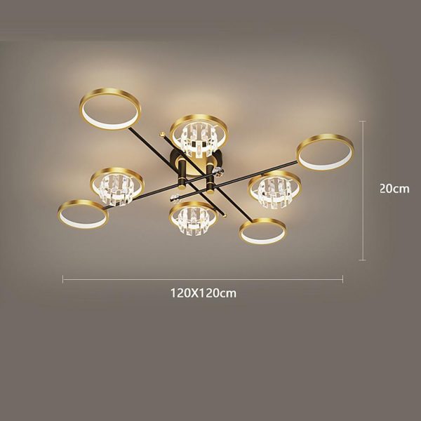Geometric Crystal Metal Flush Mount Ceiling Light Multiple Lights for Living Room - Image 10