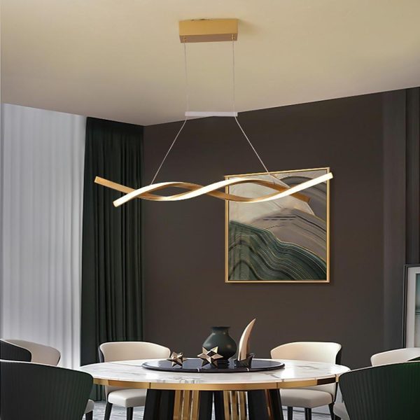 Interwoven Waves LED Modern Pendant Lighting Hanging Lamp Island Lights - Image 2