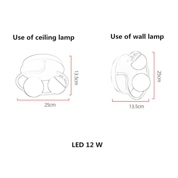 2-Light Globes Design LED Nordic Flush Mount Ceiling Light Ceiling Lamp - Image 5